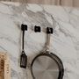 Wallity Luxa Metal Hanger Negro Set de 3